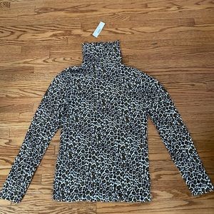 J Crew tissue turtleneck in leopard